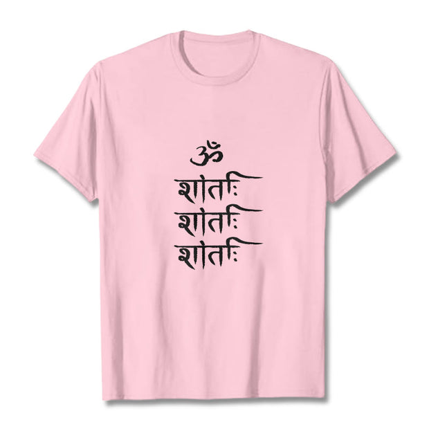 Buddha Stones OM MANTRA Sanskrit Pattern Tee T-shirt