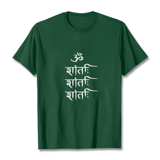 Buddha Stones OM MANTRA Sanskrit Pattern Tee T-shirt