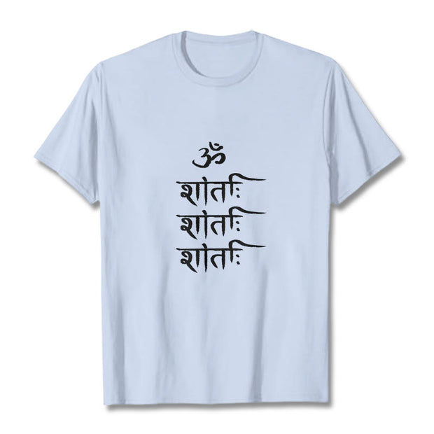 Buddha Stones OM MANTRA Sanskrit Pattern Tee T-shirt