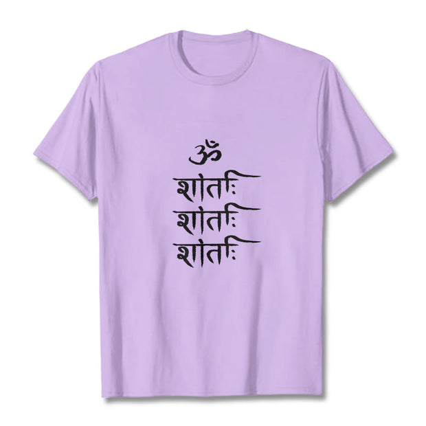 Buddha Stones OM MANTRA Sanskrit Pattern Tee T-shirt