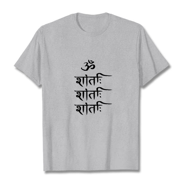 Buddha Stones OM MANTRA Sanskrit Pattern Tee T-shirt