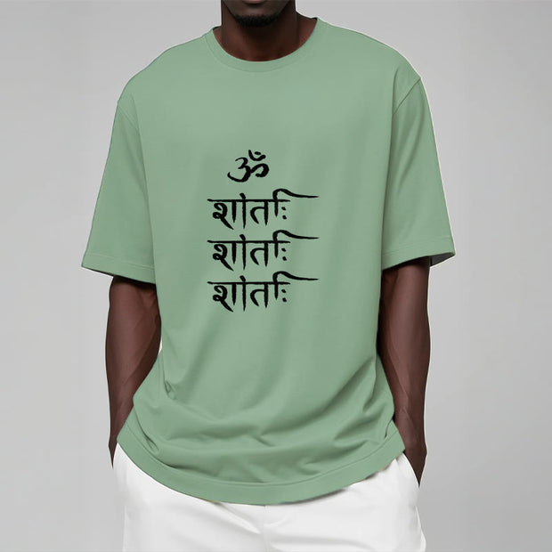 Buddha Stones OM MANTRA Sanskrit Pattern Tee T-shirt