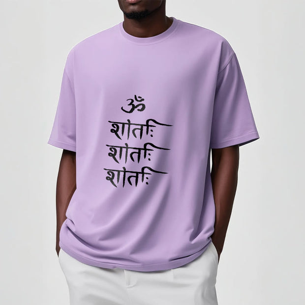 Buddha Stones OM MANTRA Sanskrit Pattern Tee T-shirt