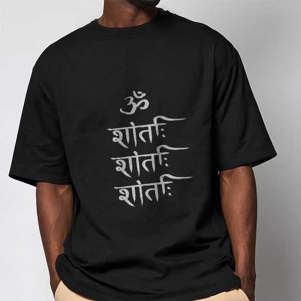 Buddha Stones OM MANTRA Sanskrit Pattern Tee T-shirt