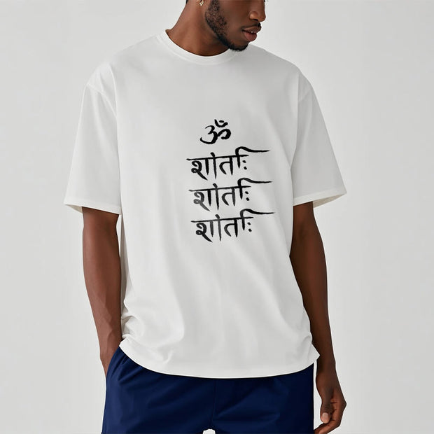 Buddha Stones OM MANTRA Sanskrit Pattern Tee T-shirt