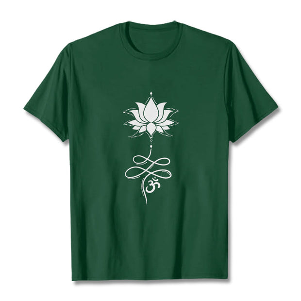 Buddha Stones Lotus OM Sanskrit Tee T-shirt