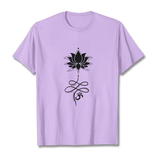 Buddha Stones Lotus OM Sanskrit Tee T-shirt