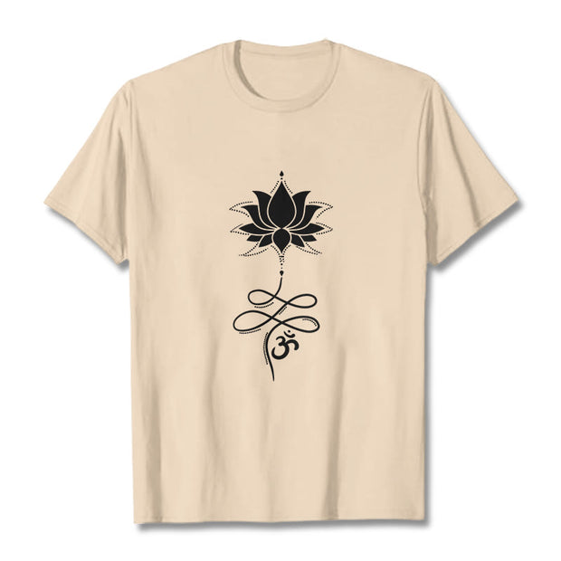 Buddha Stones Lotus OM Sanskrit Tee T-shirt