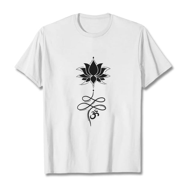 Buddha Stones Lotus OM Sanskrit Tee T-shirt
