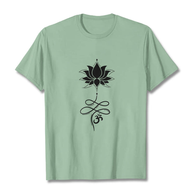 Buddha Stones Lotus OM Sanskrit Tee T-shirt