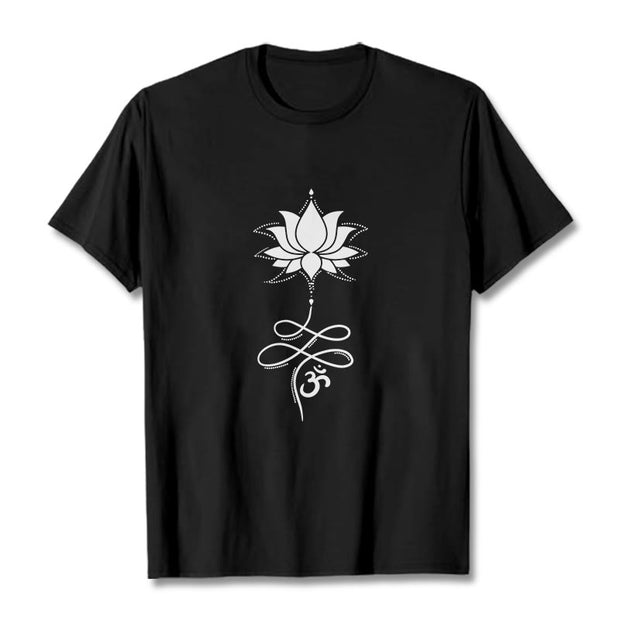 Buddha Stones Lotus OM Sanskrit Tee T-shirt
