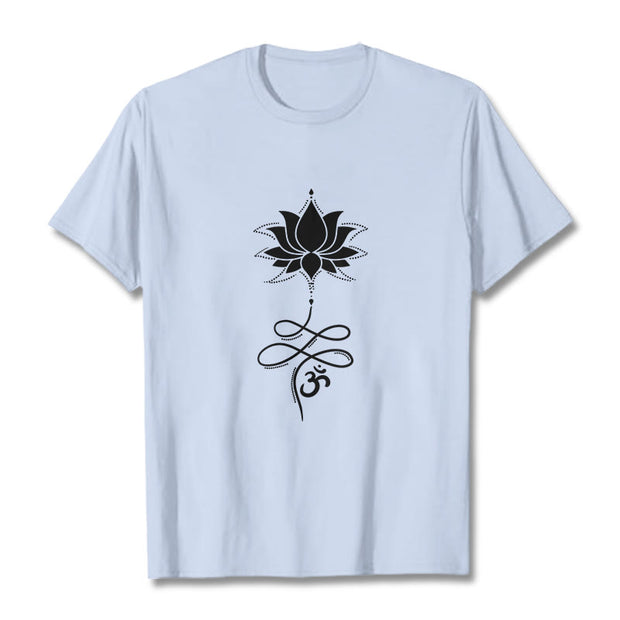 Buddha Stones Lotus OM Sanskrit Tee T-shirt