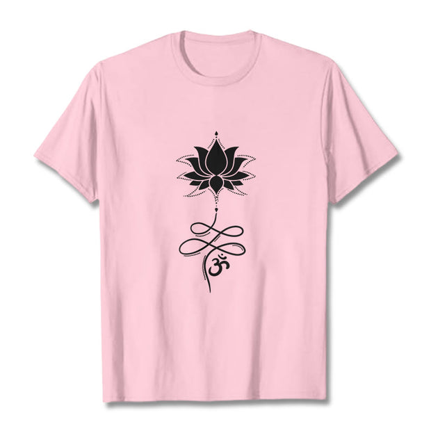 Buddha Stones Lotus OM Sanskrit Tee T-shirt