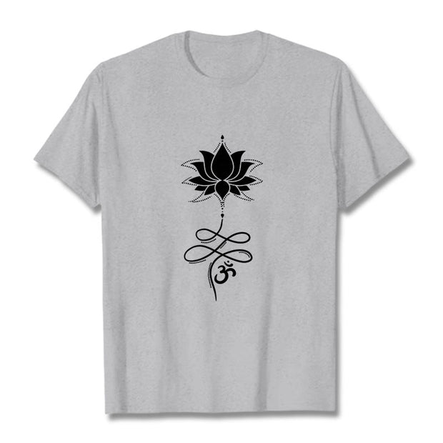 Buddha Stones Lotus OM Sanskrit Tee T-shirt