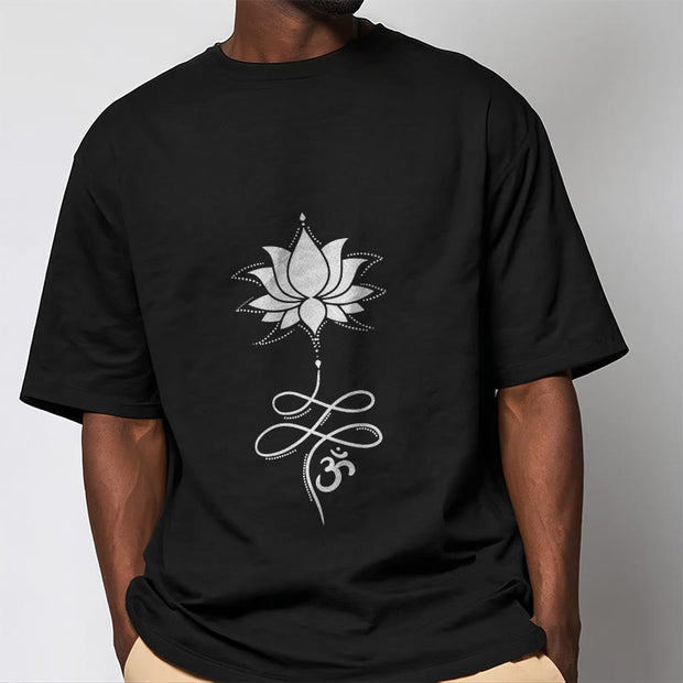 Buddha Stones Lotus OM Sanskrit Tee T-shirt