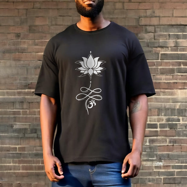 Buddha Stones Lotus OM Sanskrit Tee T-shirt