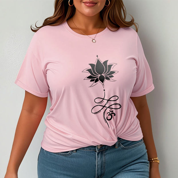 Buddha Stones Lotus OM Sanskrit Tee T-shirt