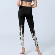 Buddha Stones White Flowers Aquatic Plants Pattern Print Gym Leggings Women's Yoga Pants