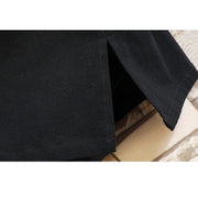 Buddha Stones Tang Suit Embroidery Crane Pattern Lace-Up Side Men's Cotton Linen T-Shirt