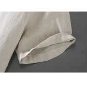 Buddha Stones Vintage Plain Tang Suit Chinese Frog-Button Cotton Linen Men's Shirt Jacket With Pockets