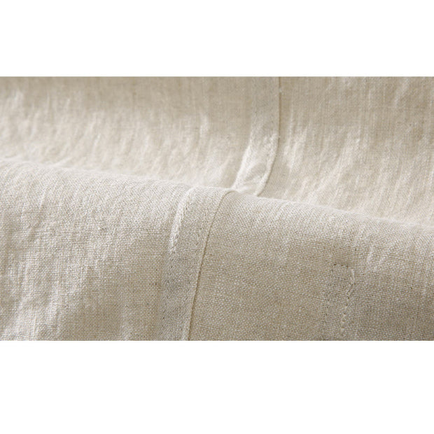 Buddha Stones Vintage Plain Tang Suit Chinese Frog-Button Cotton Linen Men's Shirt Jacket With Pockets