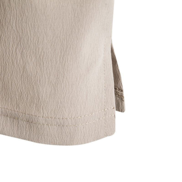 Buddha Stones Vintage Casual Plain Chinese Frog-Button Simple Design Men's Cotton Linen Shirt