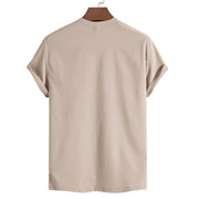 Buddha Stones Vintage Casual Plain Chinese Frog-Button Simple Design Men's Cotton Linen Shirt
