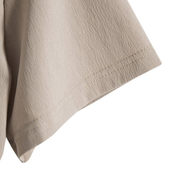 Buddha Stones Vintage Casual Plain Chinese Frog-Button Simple Design Men's Cotton Linen Shirt