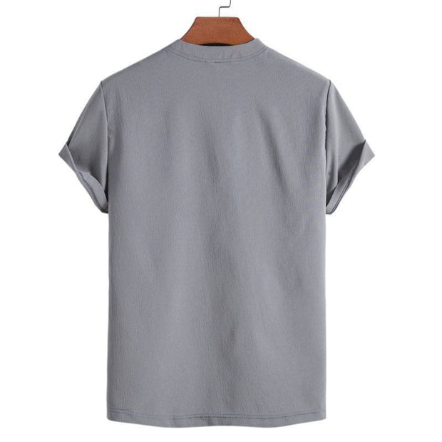 Buddha Stones Vintage Casual Plain Chinese Frog-Button Simple Design Men's Cotton Linen Shirt
