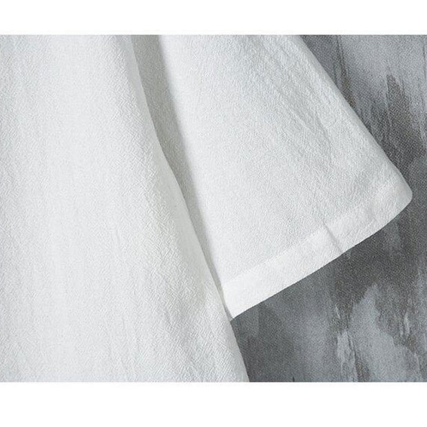 Buddha Stones Daily Casual Plain Chinese Frog-Button Men's Short Sleeve Cotton Linen Shirt