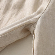 Buddha Stones Summer Plain Casual Frog-Button Women's Cotton Linen Harem Pants With Pockets