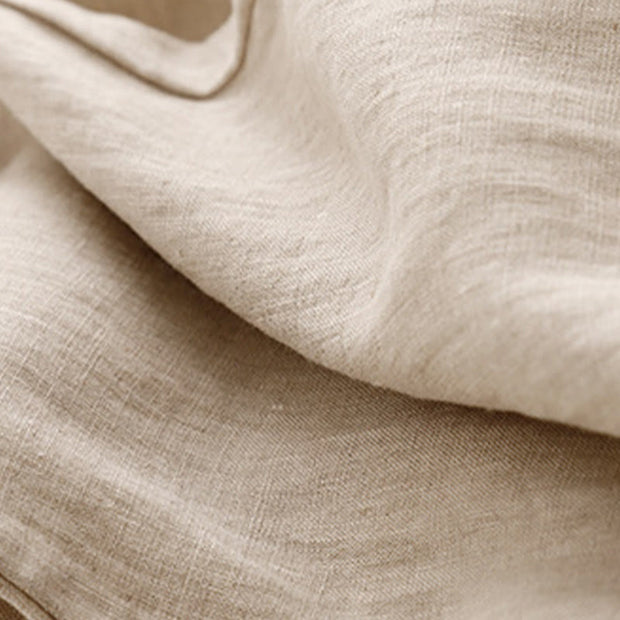 Buddha Stones Summer Plain Casual 7-8 Length Buttons Women's Cotton Linen Harem Pants With Pockets