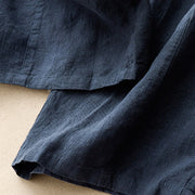 Buddha Stones Summer Plain Casual 7-8 Length Lace-up Women's Cotton Linen Harem Pants With Pockets