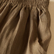 Buddha Stones Summer Plain Casual 7-8 Length Women's Double Layer Cotton Linen Harem Pants With Pockets