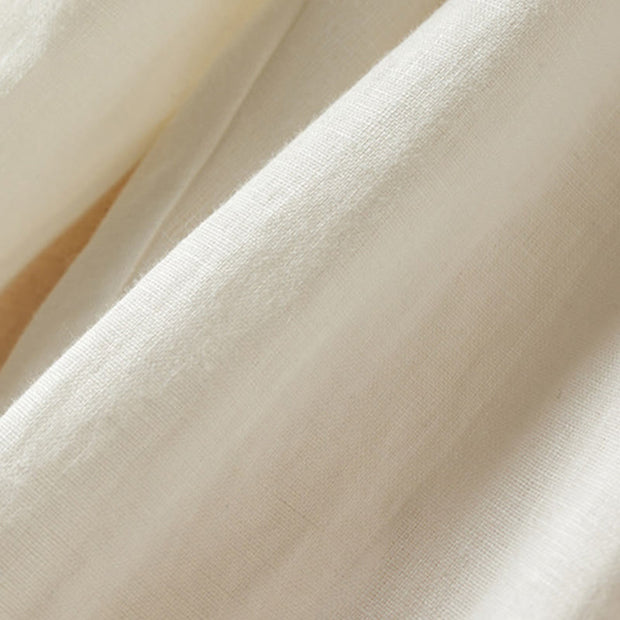 Buddha Stones Summer Plain Casual 7-8 Length Wood ear Women's Cotton Linen Harem Pants With Pockets