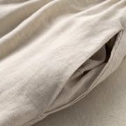 Buddha Stones Summer Casual Plain Cotton Linen 7-8 Length Women's Elastic Waist  Wide Leg Pants With Pockets