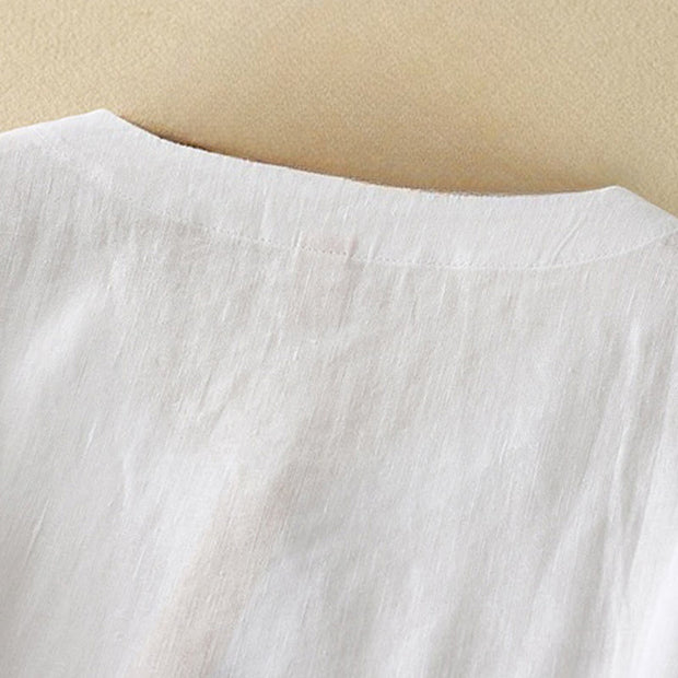 Buddha Stones Summer Casual Plain Women's V-neck Design Half Sleeve T-shirt - image 14