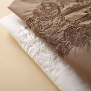 Buddha Stones Casual Women's Embroidered Flower Pattern Crew Neck Design Half Sleeve Cotton Linen Shirt