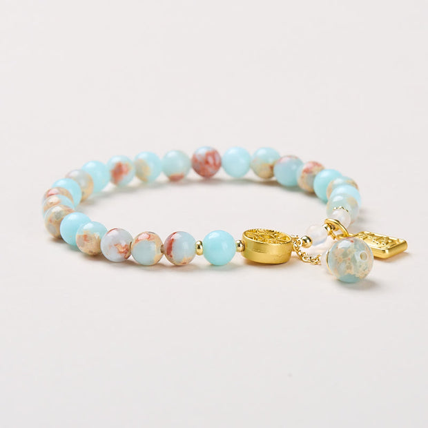 Buddha Stones Shoushan Stone Copper Coin Money From All Directions Wealth Bracelet