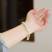 Buddha Stones Shoushan Stone Copper Coin Money From All Directions Wealth Bracelet