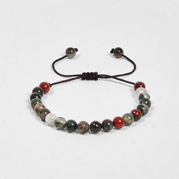 Buddha Stones 3Pcs Black Onyx Tiger Eye African Bloodstone Protection Support Set