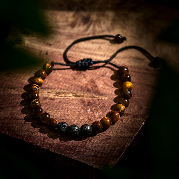 FREE Today: Protection and Strength 3Pcs Tiger Eye Lava Rock Bracelet Set