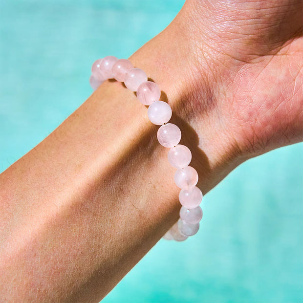 FREE Today: Warmth and Self-acceptance Natural Pink Crystal Beads Peace Buckle Bracelet