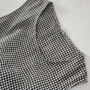 Buddha Stones Casual Plain Handmade Plaid Midi Dress Cotton Sleeveless Dress With Pockets