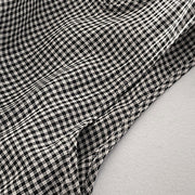 Buddha Stones Casual Plain Handmade Plaid Midi Dress Cotton Sleeveless Dress With Pockets