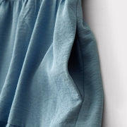 Buddha Stones Casual Plain Handmade Lace-up Midi Dress Cotton Linen Sleeveless Dress With Pockets