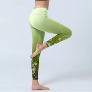Buddha Stones Rose Lines Pattern Print Gym Leggings Women's Yoga Pants