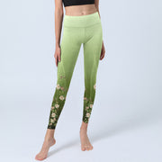 Buddha Stones Rose Lines Pattern Print Gym Leggings Women's Yoga Pants