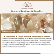 Buddha Stones Natural Golden Rutilated Quartz Beads Auspiciousness Bracelet