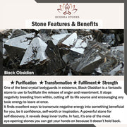 Buddha Stones Natural Black Obsidian Amphioxus Strength Necklace Pendant